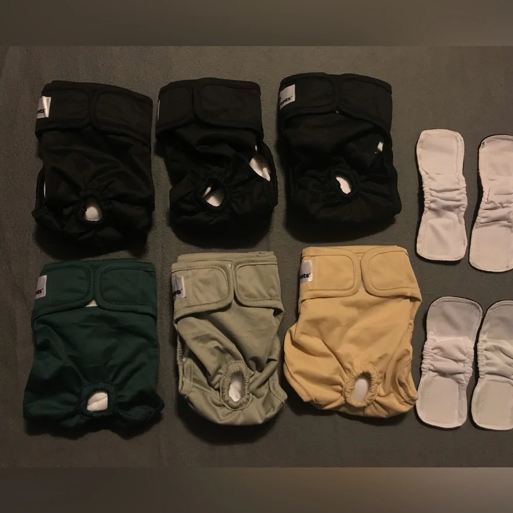 Dog Diapers - Black, Green, Gray, Yellow